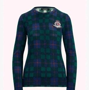LAUREN Ralph Lauren Plaid‎ Beaded-Crest Sweater